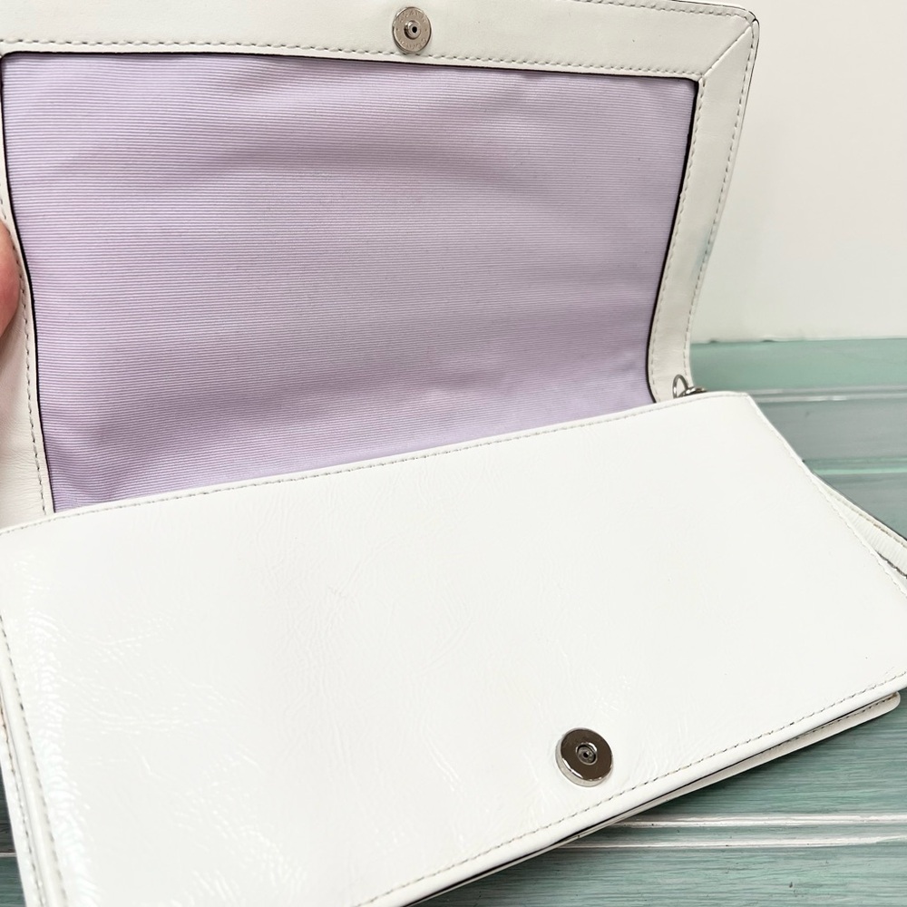 Coach White Patented Leather Clutch - Picture 5 of 12